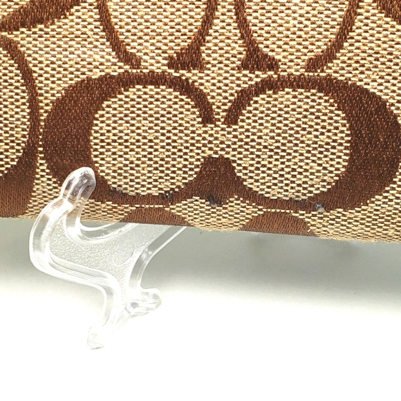 COACH Brown Signature  C Canvas Wallet - Picture 6 of 13